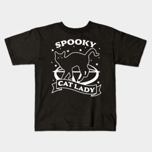 Spooky Cat Lady - Funny Goth Halloween Black Cat Lover Kids T-Shirt